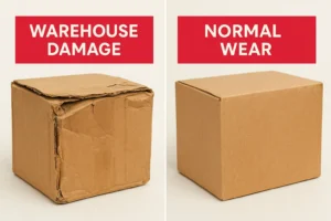 Warehouse damage vs. Normal wear